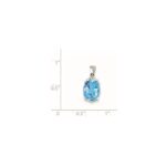 Sterling Silver Rhodium-plated Sky Blue Topaz Diamond Pendant - Image 3