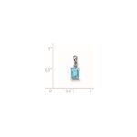Sterling Silver Rhodium-plated Light Swiss Blue Topaz & Diamond Pendant - Image 3