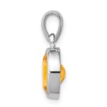 Sterling Silver Rhodium Citrine Pendant - Image 2