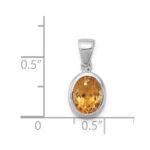 Sterling Silver Rhodium Citrine Pendant - Image 3
