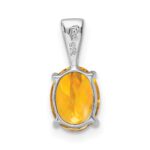 Sterling Silver Rhodium Citrine Pendant - Image 4