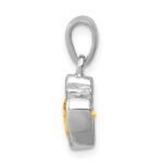 Sterling Silver Rhodium Citrine Diamond Pendant - Image 2