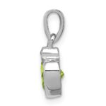 Sterling Silver Rhodium Plated Peridot and Diamond Pendant - Image 2