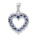 Sterling Silver Rhodium-plated Sapphire Pendant - Image 4