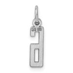 Sterling Silver/Rhodium-plated Elongated Polished Number 6 Charm - Image 4