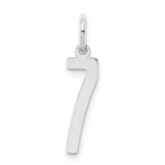 Sterling Silver/Rhodium-plated Elongated Polished Number 7 Charm