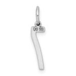 Sterling Silver/Rhodium-plated Elongated Polished Number 7 Charm - Image 4