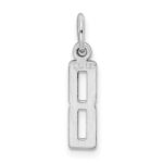Sterling Silver/Rhodium-plated Elongated Polished Number 8 Charm - Image 4