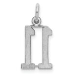 Sterling Silver/Rhodium-plated Elongated Number 11 Charm - Image 4