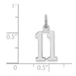 Sterling Silver/Rhodium-plated Elongated Number 11 Charm - Image 3