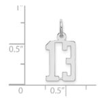 Sterling Silver/Rhodium-plated Elongated Number 13 Charm - Image 3