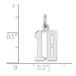Sterling Silver/Rhodium-plated Elongated Number 18 Charm - Image 3