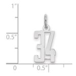 Sterling Silver/Rhodium-plated Elongated Number 34 Charm - Image 2
