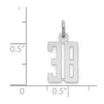 Sterling Silver/Rhodium-plated Elongated Number 38 Charm - Image 3
