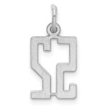 Sterling Silver/Rhodium-plated Elongated Number 52 Charm - Image 4