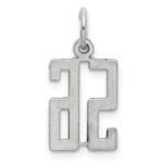 Sterling Silver/Rhodium-plated Elongated Number 56 Charm - Image 4