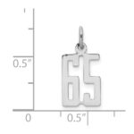 Sterling Silver/Rhodium-plated Elongated Number 65 Charm - Image 3