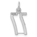 Sterling Silver/Rhodium-plated Elongated Number 77 Charm - Image 4