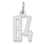 Sterling Silver/Rhodium-plated Elongated Number 84 Charm