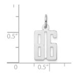 Sterling Silver/Rhodium-plated Elongated Number 86 Charm - Image 3