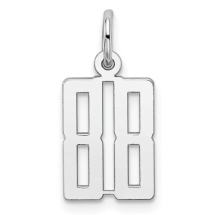 Sterling Silver/Rhodium-plated Elongated Number 88 Charm