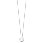 Sterling Silver RH-plated CZ Heart 18in Necklace and Post Earring Set - Image 5