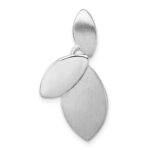 Sterling Silver Rhodium-plated Brushed and Polished Fancy Leaves Chain Slide Pendant