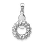Sterling Silver Rhodium-plated Polished Twisted Circle Pendant - Image 3