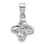 Sterling Silver Rhodium-plated Polished CZ Twisted Pendant - Image 3
