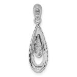 Sterling Silver Rhodium-plated Polished CZ Twisted Teardrop Pendant - Image 3