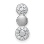 Sterling Silver Rhodium-plated Polished and Satin CZ  3-Circles Chain Slide Pendant