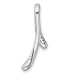 Sterling Silver Rhodium-plated Polished Fancy CZ Ribbon Chain Slide Pendant - Image 3