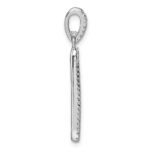 Sterling Silver Rhodium-plated CZ Oval Dangle Pendant - Image 2