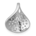 Sterling Silver Rhodium-plated Polished Fancy Curved CZ Pendant - Image 3