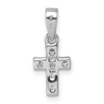 Sterling Silver Rhodium-plated Polished White CZ Cross Pendant - Image 3