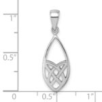 Sterling Silver Rhodium-plated Polished Fancy Celtic Design Pendant - Image 4
