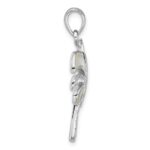 Sterling Silver Rhodium-plated Polished Mother of Pearl Palm Tree Pendant - Image 2
