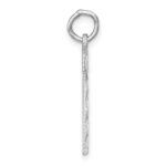 Sterling Silver Rhodium-plated Large Diamond-cut #7 Charm - Image 2
