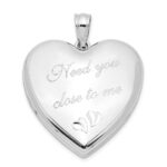 Sterling Silver Rhodium-plated Need You Close.. Ash Holder Heart Locket