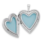 Sterling Silver Rhodium-plated Enameled Flower w/ Mom 20mm Heart Locket - Image 5