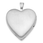 Sterling Silver Rhodium-plated Diamond Wings 20mm Heart Locket - Image 4