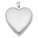 Sterling Silver Rhodium-plated Polished Hearts Border 20mm Heart Locket - Image 4