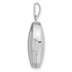 Sterling Silver Rhodium-plated Diamond 17mm Oval Locket - Image 2