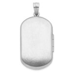 Sterling Silver RH-plated Satin St. Christopher 30x19mm Rectangle Locket - Image 4