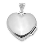 SS Rhod-plated Polished Diamond 18mm Always My Mom Heart Locket - Image 3