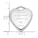 Sterling Silver RH-pl ALWAYS IN MY HEART FOREVER.. 20mm Heart Locket - Image 5