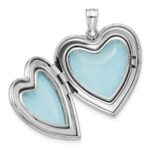 Sterling Silver Rh-plated Filigree Always In My Heart 24mm Heart Locket - Image 4