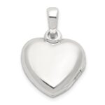 Sterling Silver E-coated CZ 13mm Heart Locket - Image 3