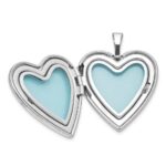 Sterling Silver Rhodium-plated Polished Paw Prints 20mm Heart Locket - Image 4