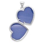 SS Rhod-plated Polished 18mm Key to my Heart Reversible Heart Locket - Image 4